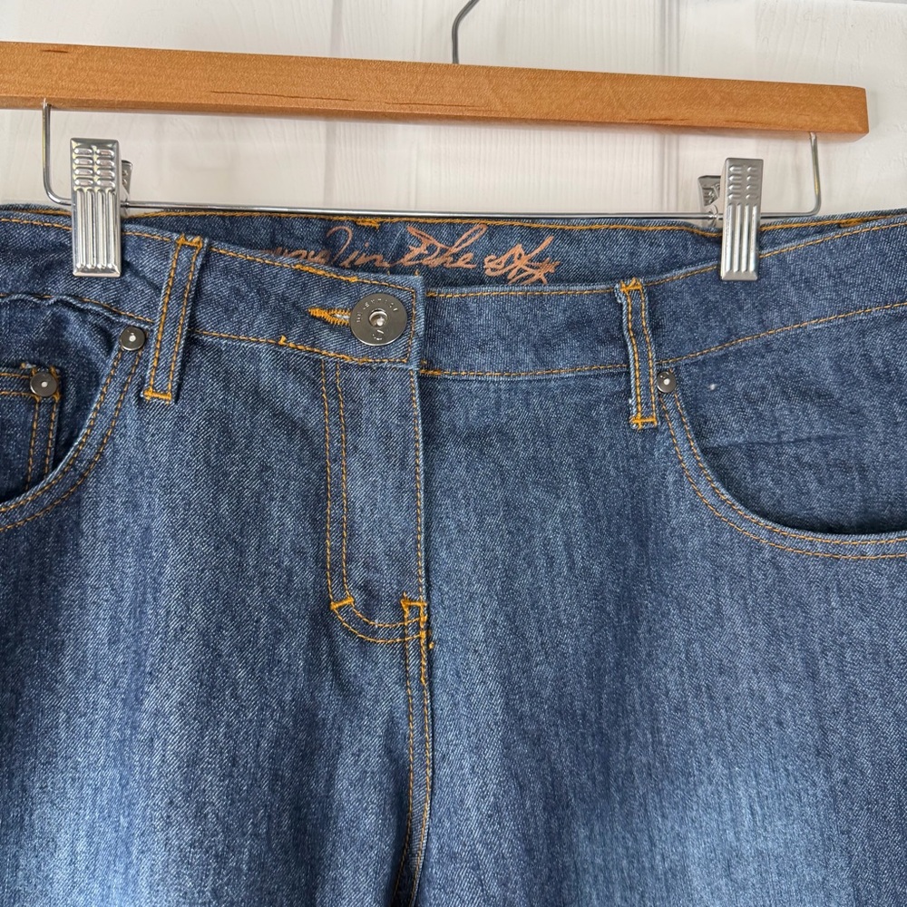 Sz 36 De’Extase Y2K Dark Wash Low Rise Capris NWOT $170 MSRP - Picture 5 of 15